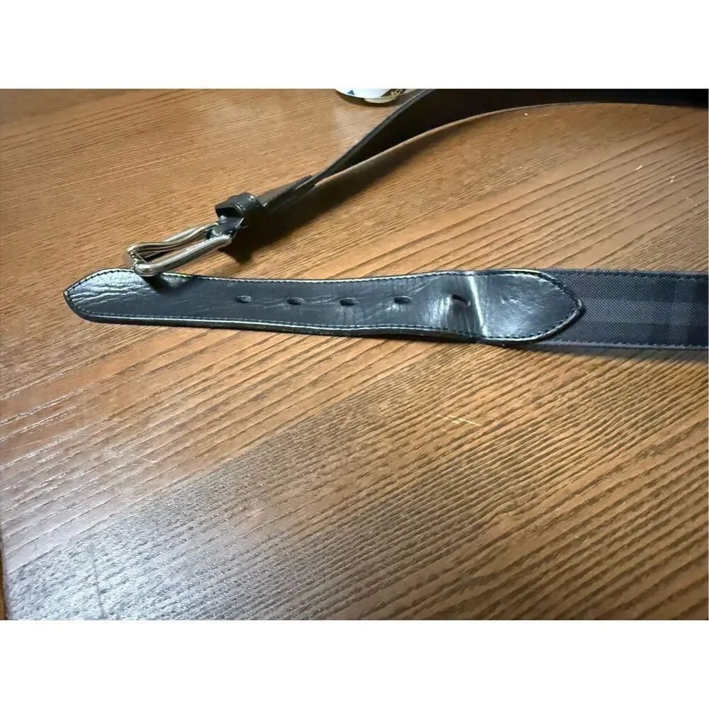 BURBERRY CANVAS/LEATHER BELT (sz 40/100) - Picture 6 of 7